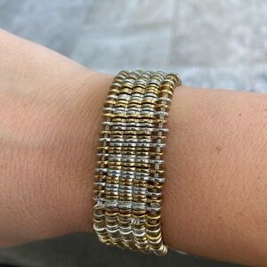 Mixed Metal Elastic Cuff Aureus and Argent
